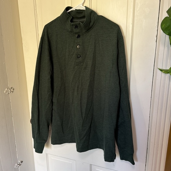 Men’s J. Crew Factory Fleece Quarter-Button Up Sweatshirt - Picture 1 of 5